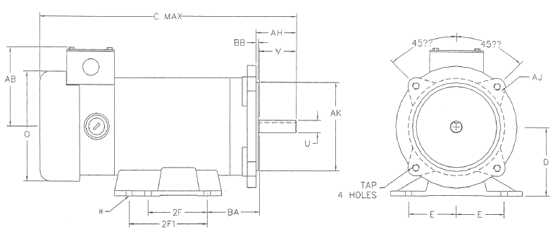 600CH Series Dimensions Diagram