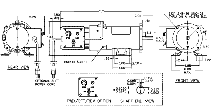 Magnapak 56C TEFC Dimensions Diagram